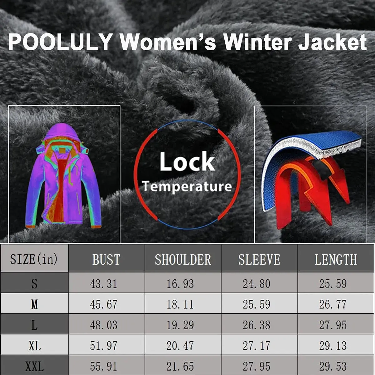 Women'S Ski Jacket Warm Winter Waterproof Windbreaker Hooded Raincoat Snowboarding Jackets