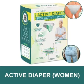 XL Size Active Adult Diaper for Women "Panty Style" for Incontinence,Customised to Size with Easy to Fix Button, Microbe Protected--Prowee Active Adult Diaper (Women)